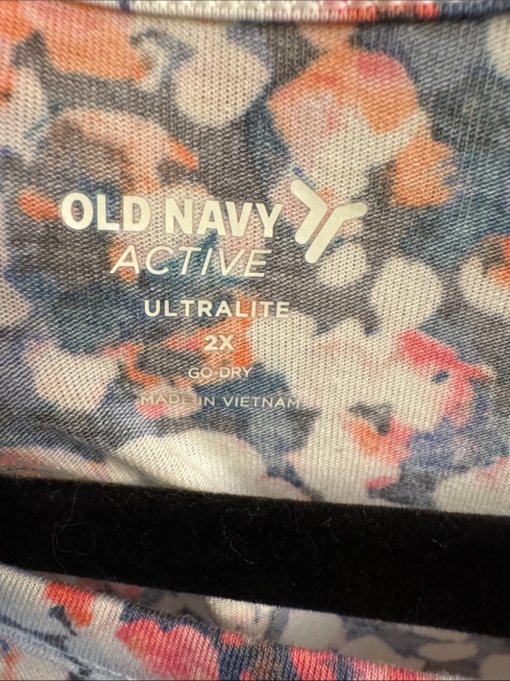 Old Navy Abstract Floral Active Ultralite Go-Dry Tank Top - Pink & Gray - Picture 2 of 4